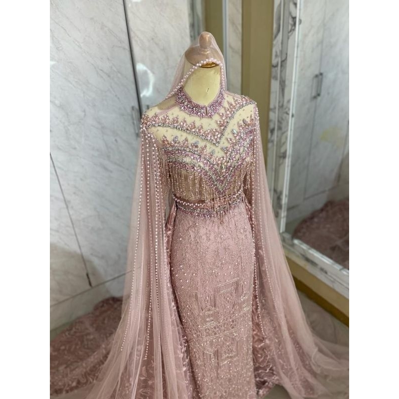 TERBARU COUPLE KEBAYA AKAD NIKAH PREMIUM /BAJU PENGANTIN FULL PAYET /GAUN WEDDING MODERN /GAUN KEBAYA EKOR /DRESS WEDDING COUPLE