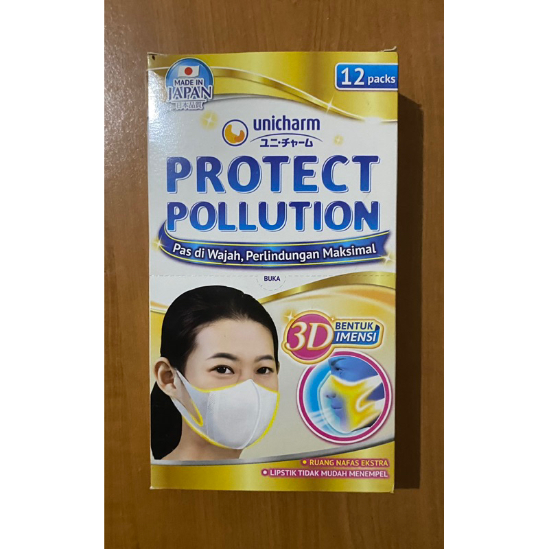 masker unicharm protect pollution 3D mask