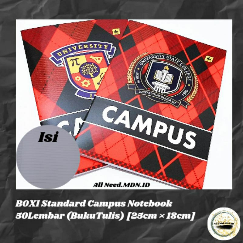 

Boxi Standard Campus Notebook 50lbr [Buku tulis sekolah bergaris 50lbr]