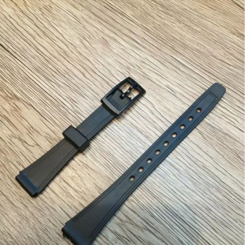 Tali jam tangan Q&amp;Q kepala plastik 12mm murah grosir strap jam tangan rubber