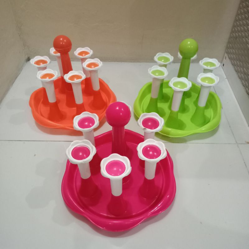 TEMPAT GELAS 6 SLOT / TEMPAT GELAS PLASTIK DAN ESTETIK