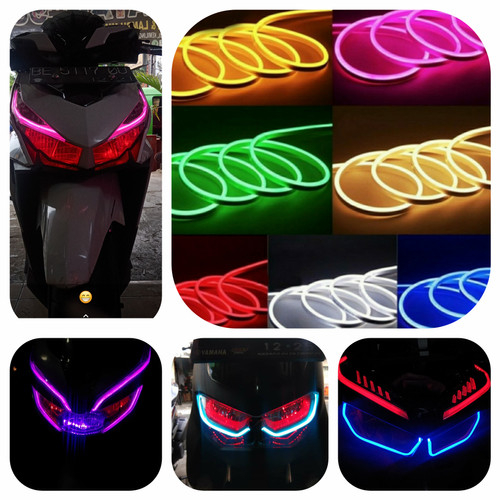 Lampu LED Alis Tempel Flexible 30CM Motor Mobil 30 CM Sein Running Welcome Mode Sen Mundur Rem