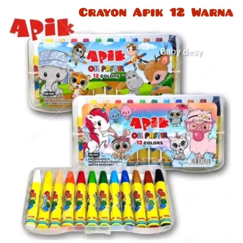 CRAYON APIK 12 WARNA / KRAYON WARNA ANAK