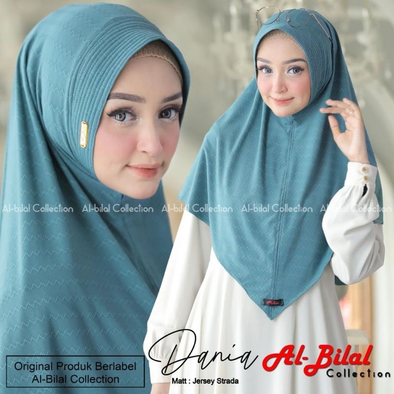 (Al Bilal Hijab) DANIA •jilbab instan jersey strada•hijab instan pet motif