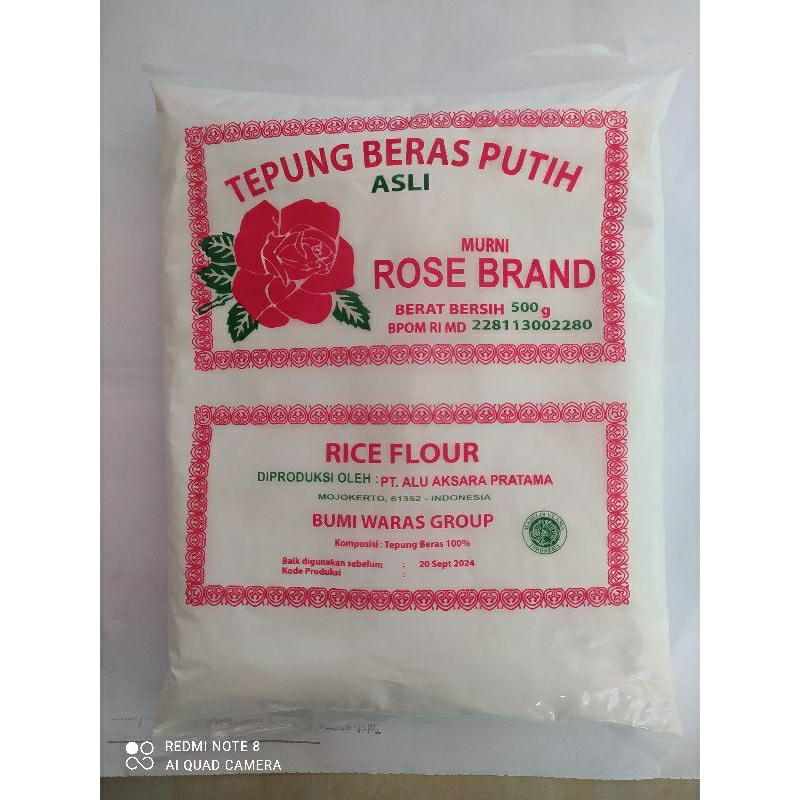

Tepung Beras Putih 500g, murni asli Rose Brand