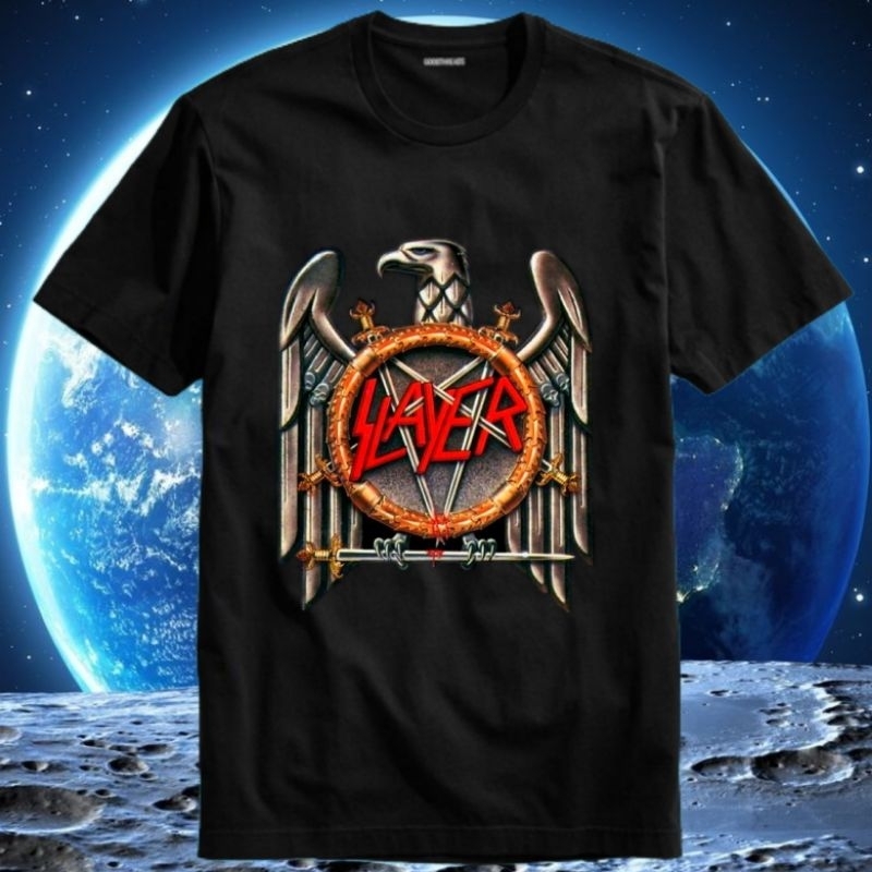 Baju Kaos Tshirt T Shirt Pria Laki Cowok Cewek Perempuan Unisex Band Metal Slayer Praying To Satan W
