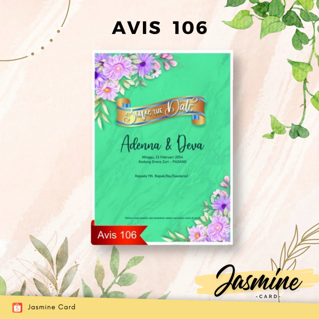 BLANGKO UNDANGAN PERNIKAHAN SOFTCOVER TERMURAH AVIS 106