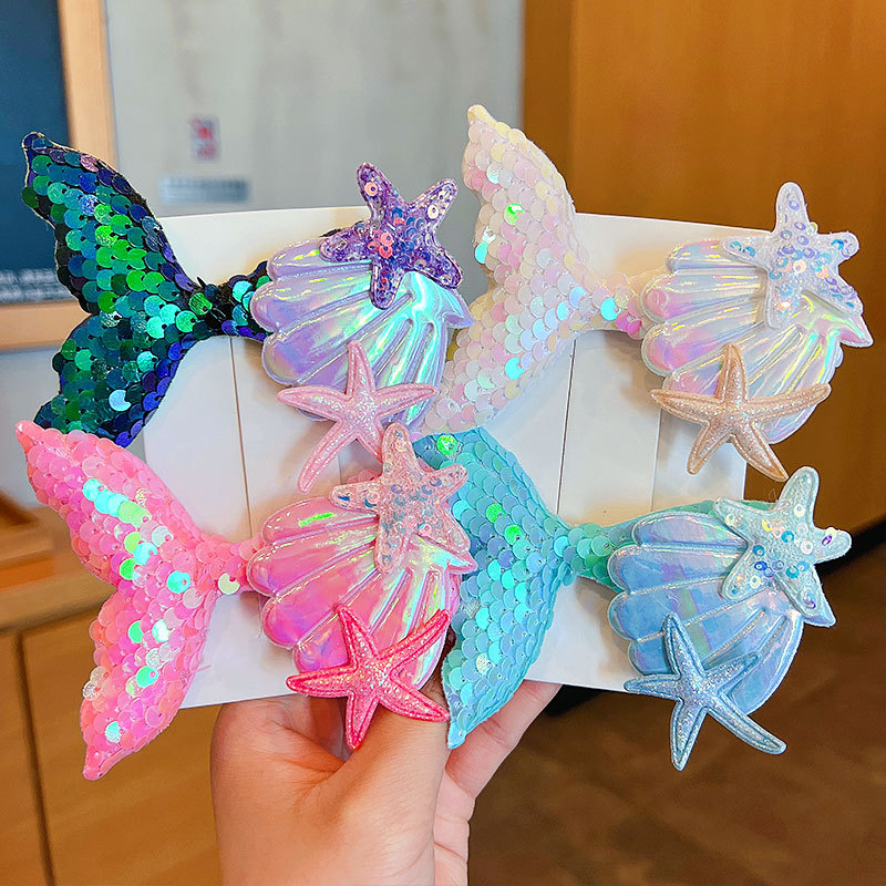 COD Jepit Rambut anak Mermaid glitter Korea Kartun jepitan rambut Lucu Hair Claw Anak Aksesoris Rambut
