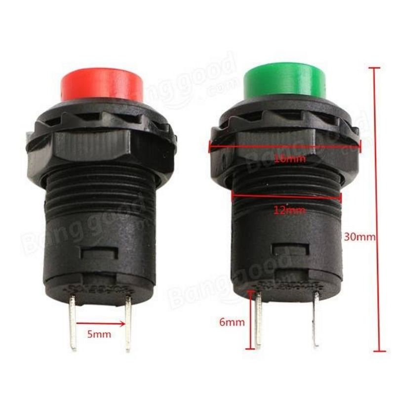 DS427 Tombol Saklar Switch Push On Klakson 12mm Reset Button