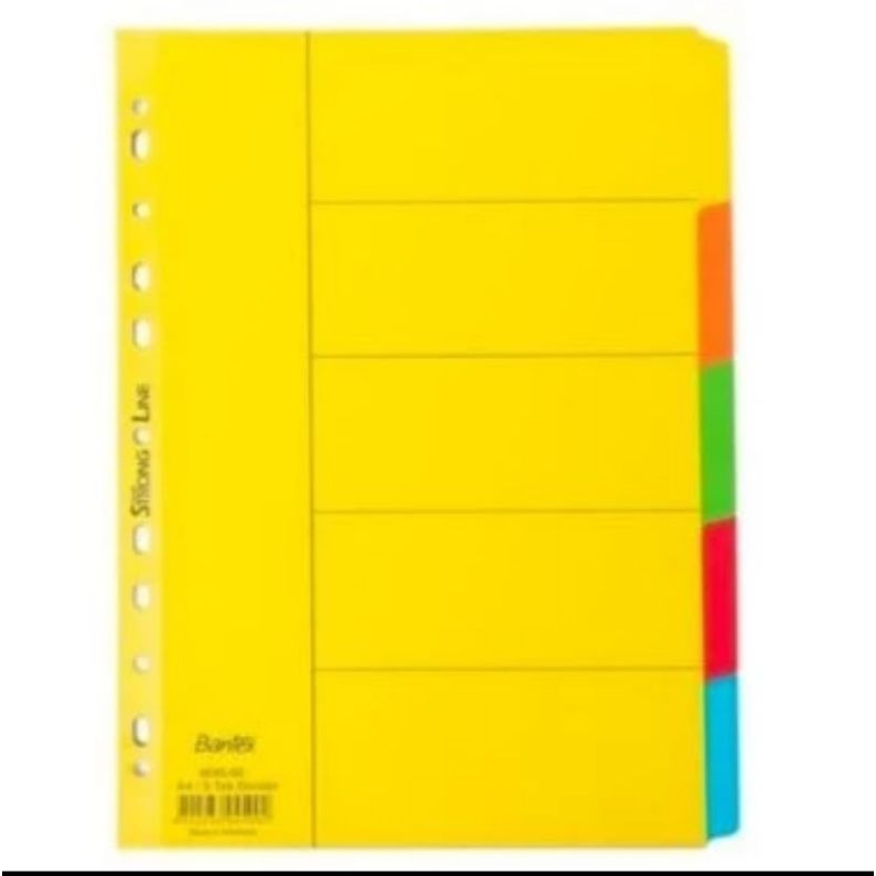

Devider A4 5 Warna Bantex / Pembatas