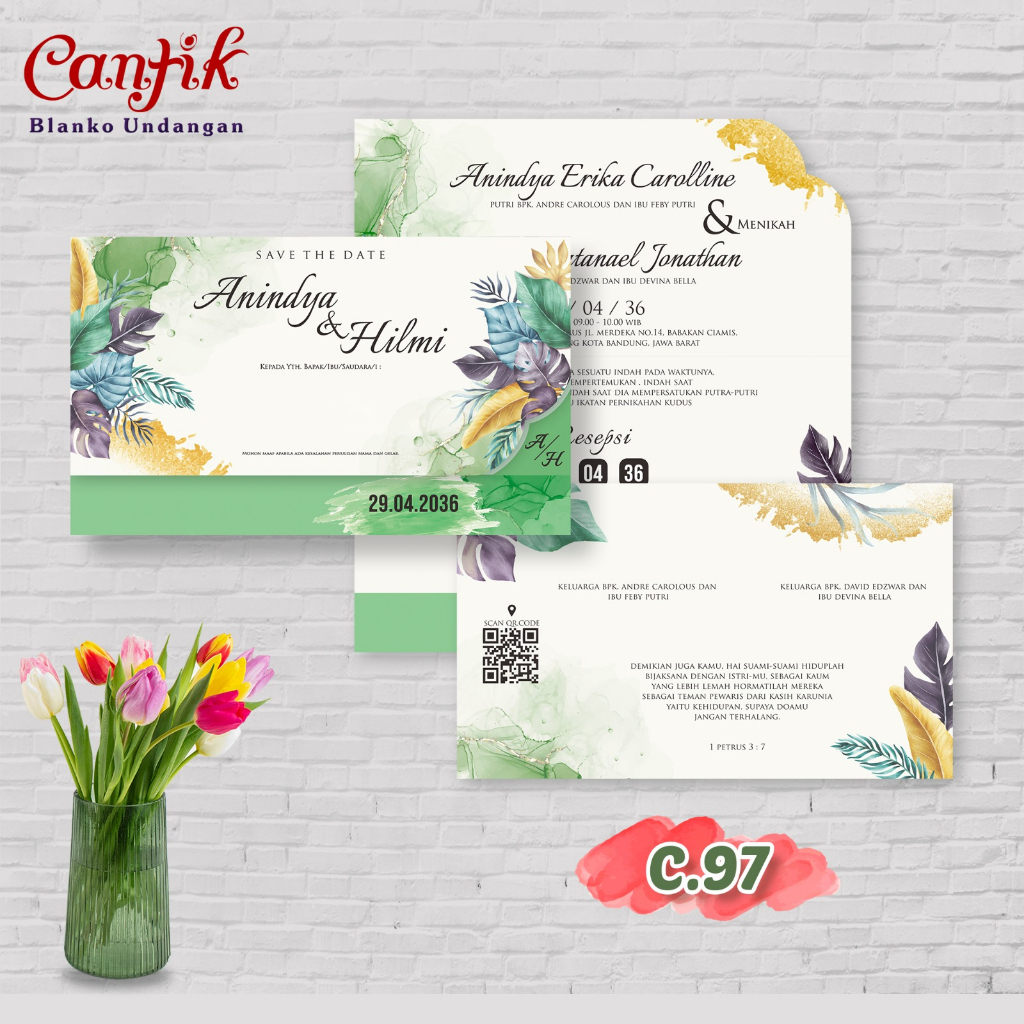 Blangko Undangan Kosong Free File Setting CorelDraw & Word - Seri CANTIK 94 Terbaru Dan Termurah