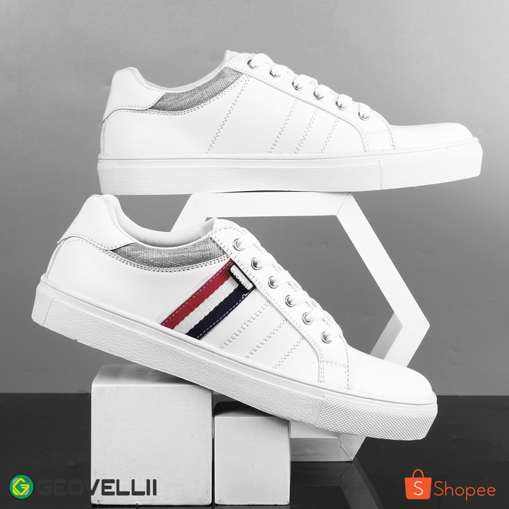 GEOVELLI | Sepatu Putih Sneakers Pria DISTRO BANDUNG Kualitas ORIGINAL High Quality