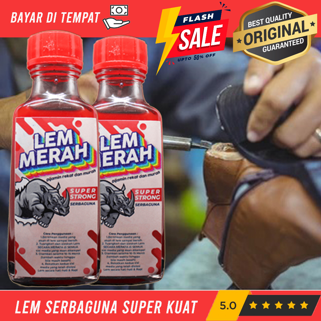 

Lem Super Rekat Merah Cair Super Kuat - Lem Cair Serbaguna Untuk Lem Plastik Besi Keramik Dan Lem Sepatu