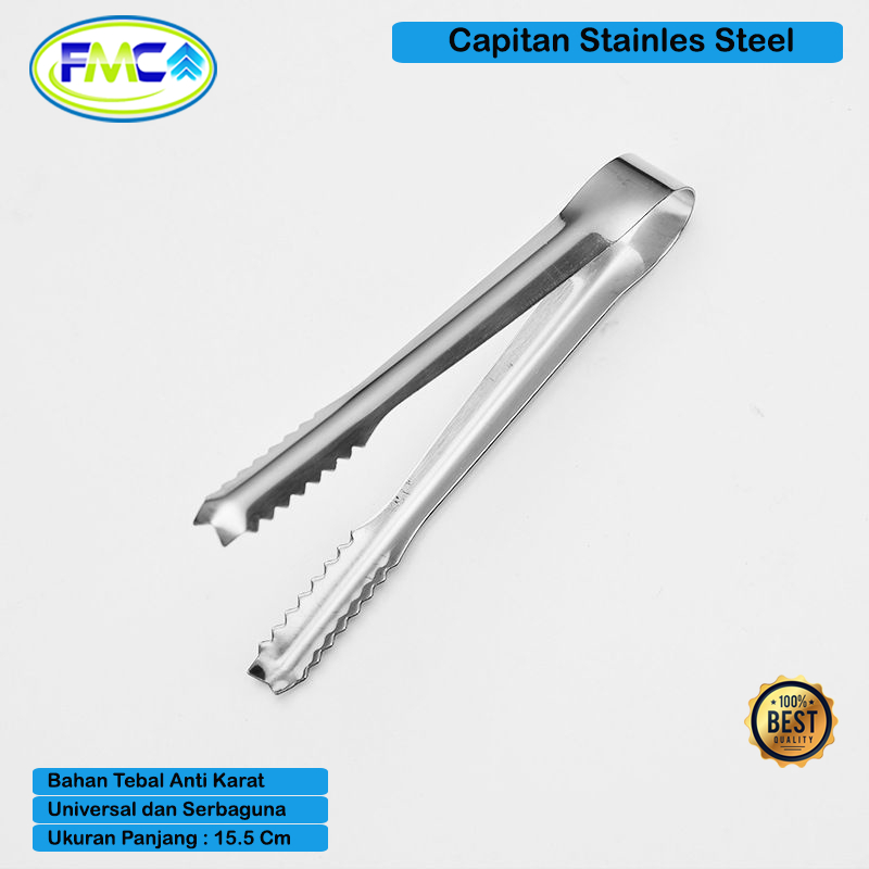 Jepitan Stainless Steel Serbaguna Capit Makanan Stainles Capitan Es Batu Serbaguna Alat Pencapit Gorengan