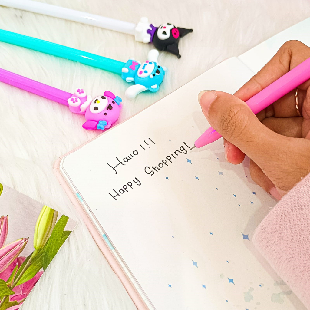 PULPEN SANRIO COSTUME TINTA GEL KARAKTER PEN UNIK BOLPEN PENA DISNET COD TERMURAH