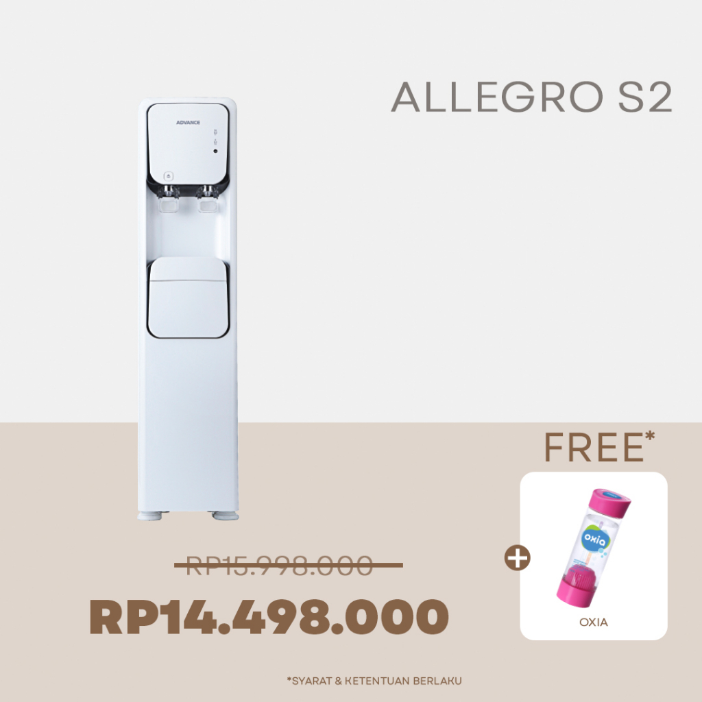 ADVANCE - Reverse Osmosis Allegro S2 Eco Sensor Water Purifier (WS8832) - Dispenser Filter Air Minum Panas Dingin Alat Penjernih Pembersih Penyaring