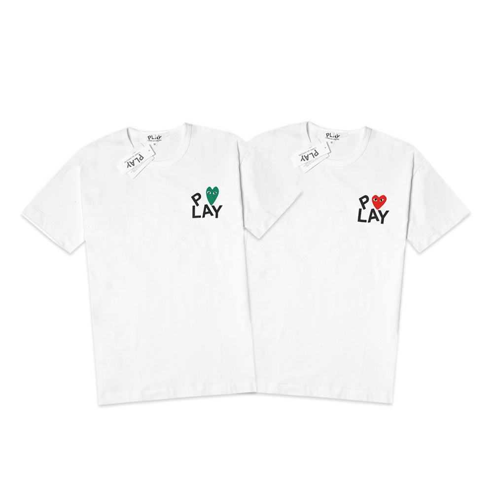 CDG Play Heart Text T-Shirt