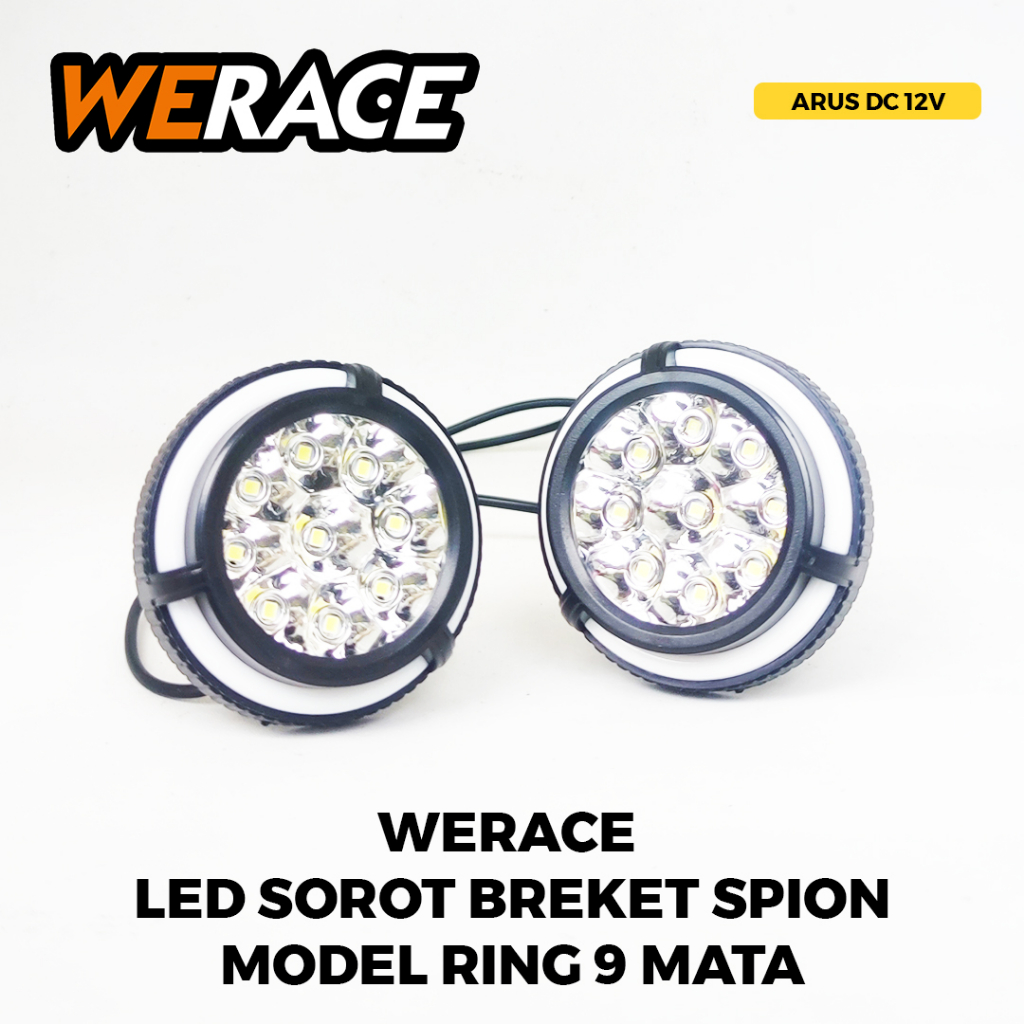 [WERACE] LAMPU TEMBAK SOROT LED BRACKET SPION 9MATA RING (HARGA SEPASANG) 5 MODE / HARGA SATUAN TANPA PACKING