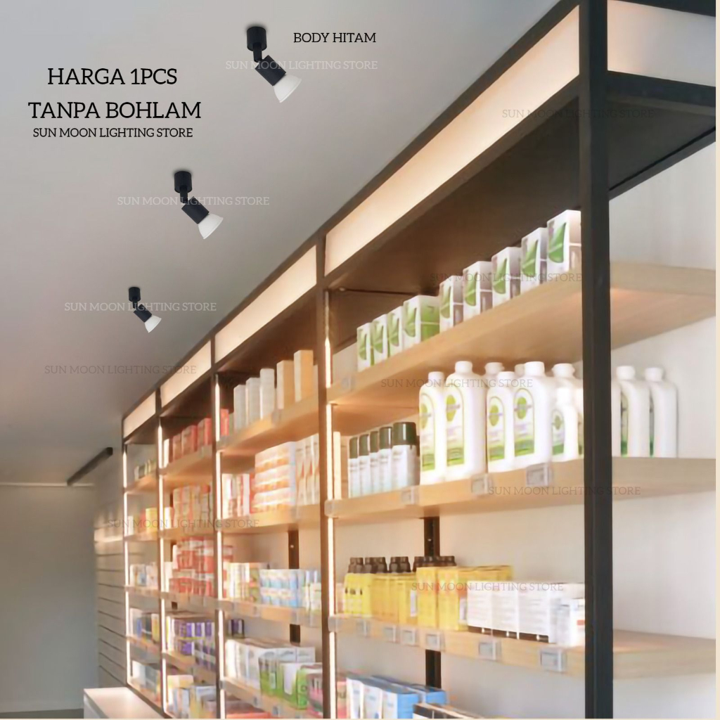 Kap lampu sorot housing fiting mr16 kaki plafon Hanmac spotlight