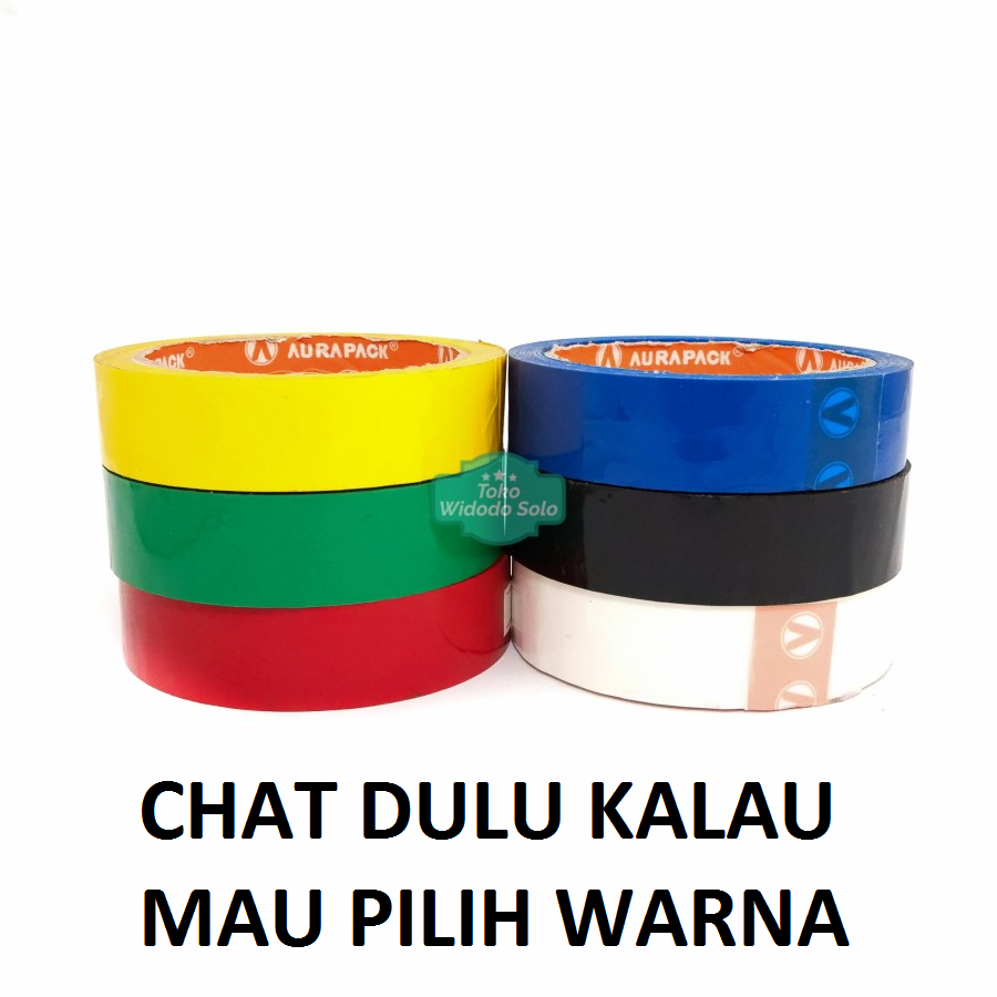 

1 BUAH Isolasi OPP Tanggung 24mm 1 Inch Warna Warni Tape Plastik 50 Meter