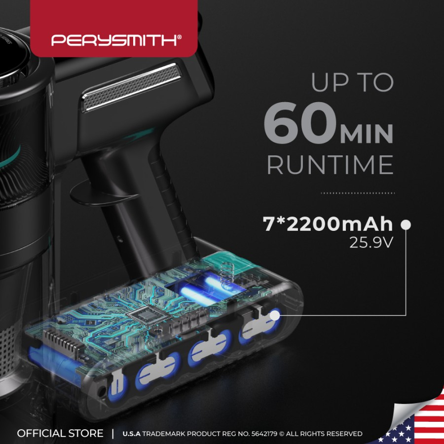 PerySmith XP6 Pro Cordless Vacuum Cleaner Portable Penyedot Debu Vacum