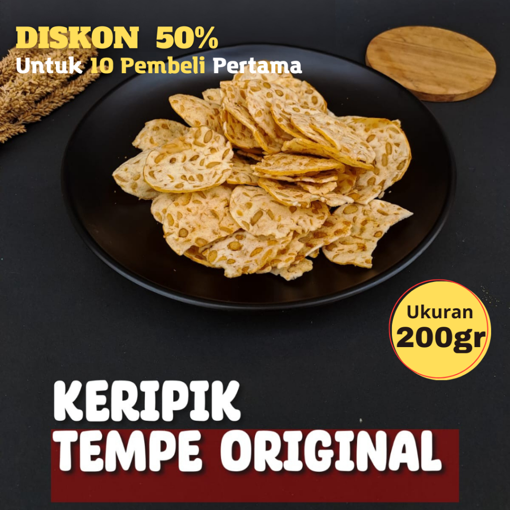 

KERIPIK TEMPE GORENG ORIGINAL GURIH CEMILAN MAKANAN RINGAN KEKINIAN UKURAN 200 GRAM