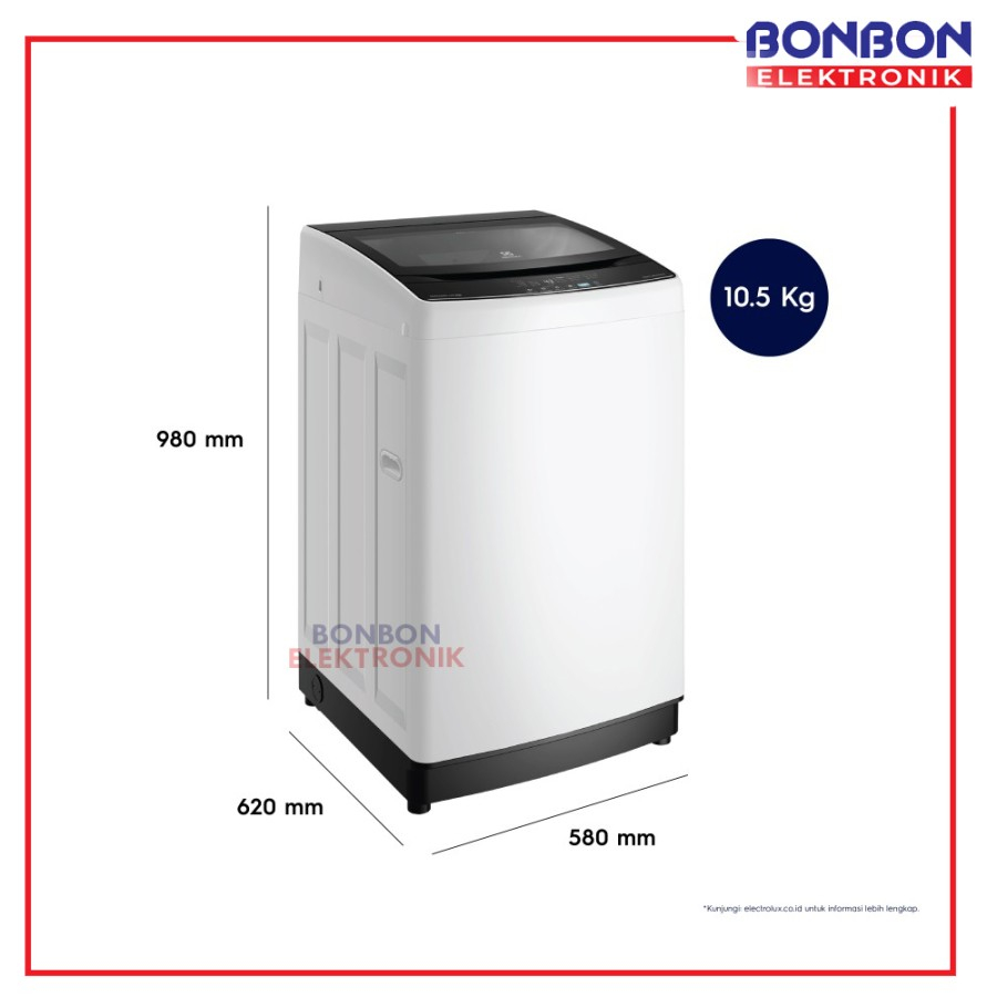 Electrolux Mesin Cuci Top Loading 10.5kg EWT0H78K6WA / EWT 0H78K6WA