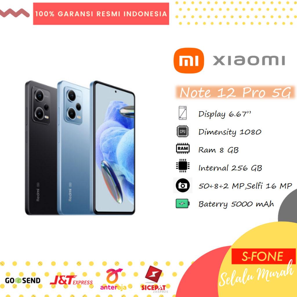 Xiaomi Redmi Note 12 Pro 5G 8/256GB Garansi Resmi