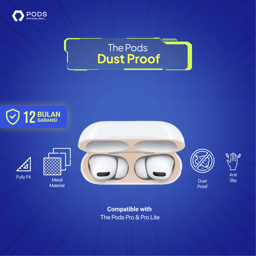 The Pods Anti Debu Dust Proof Metal Film Sticker Protector by Pods Indonesia