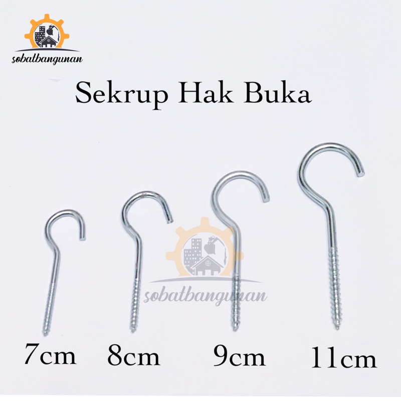 ECER Sekrup Hak Buka 7cm 8cm 9cm 11cm / SEKRUP ULIR / CANTOLAN