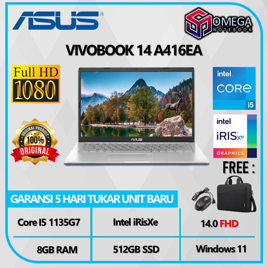 ASUS VivoBook 14 A416EA I5 1135G7 16GB 512SSD 14.0FHD Windows 11