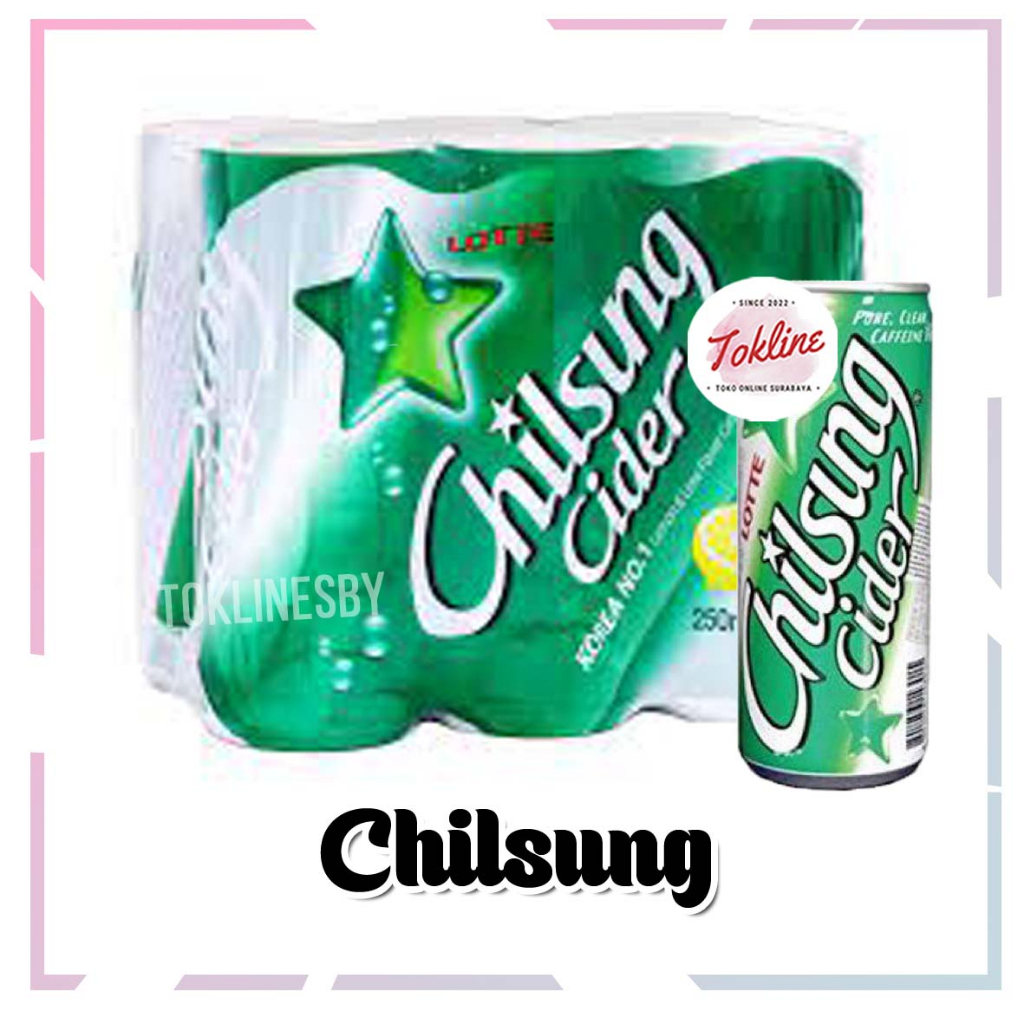 

[ 1 Paket isi 6 Kaleng ] Lotte Chilsung Cider Kaleng Minuman Bersoda 250ml