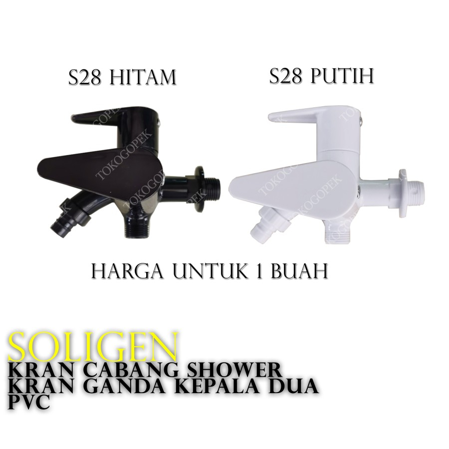 SOLIGEN S28 KRAN CABANG SHOWER TOILET - KRAN CABANG KEPALA GANDA