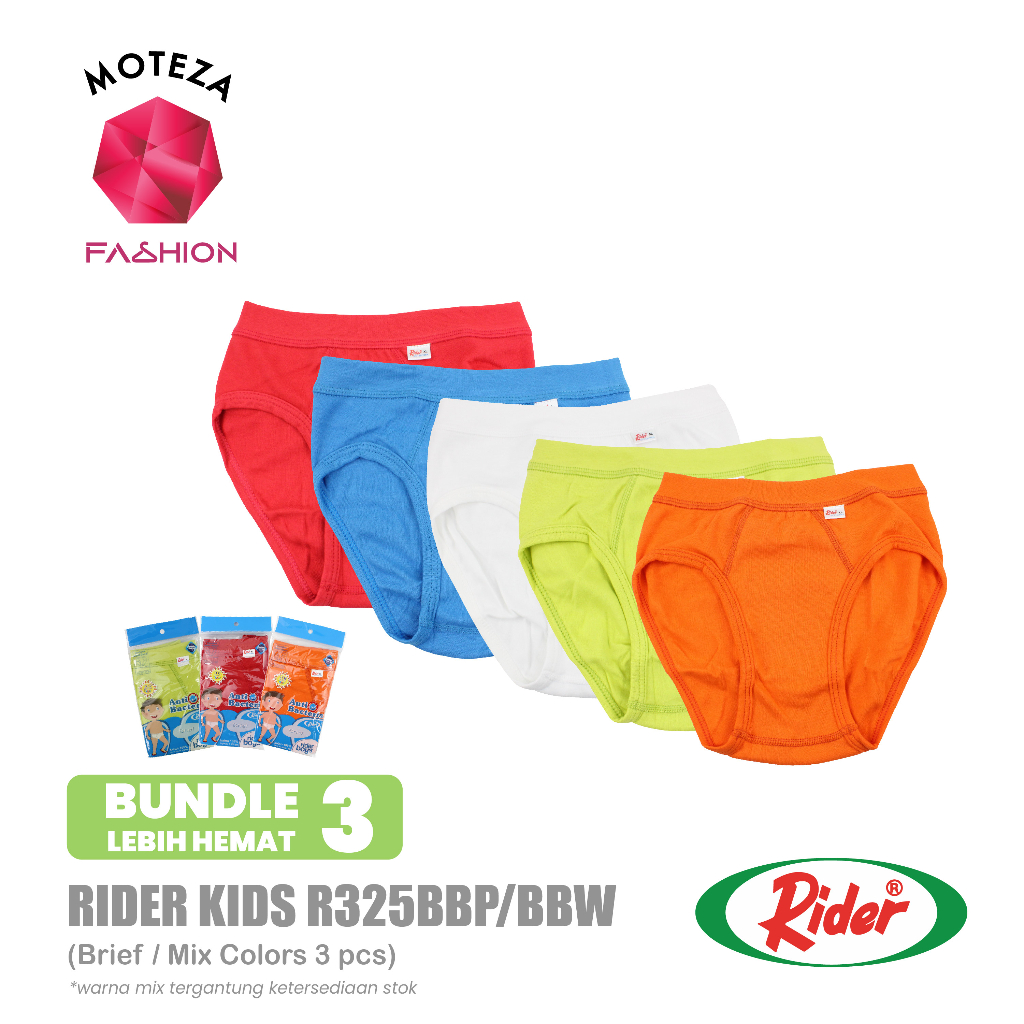 ISI 3 pcs - Celana Dalam Brief Boys Anak Laki Katun - RIDER R 325 BB