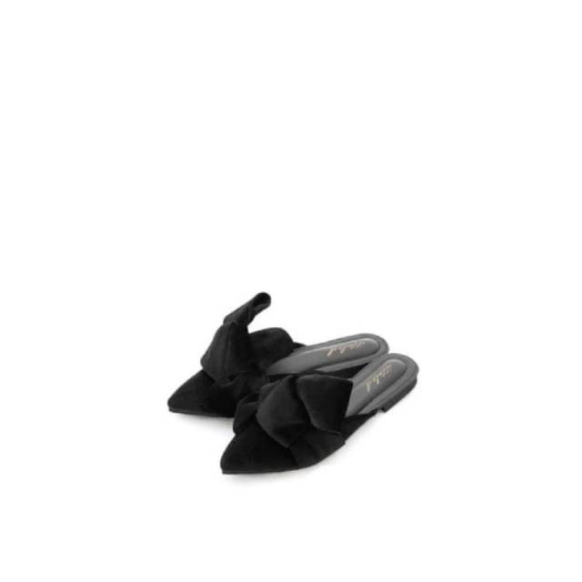 NEW Ittaherl Jackie Velvet Ink Black Mules Size 37 Flat Shoes