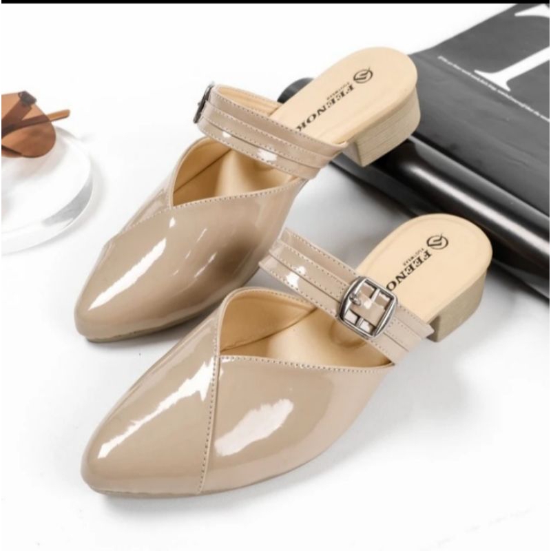 sandal wanita hak 3 cm/high heels glossy h46