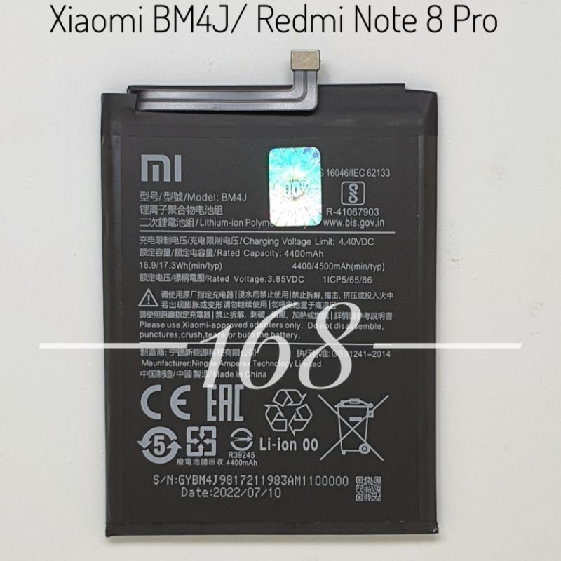 Baterai Batre Batrai Xiaomi Redmi Note 8 Pro Batere Xiaomi BM4J BM 4J Original Battery