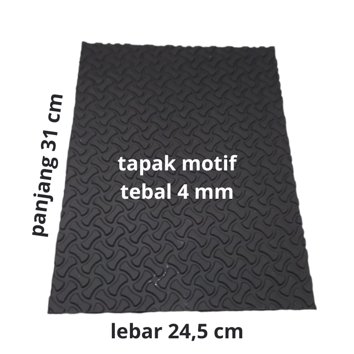 Outsole sol lembaran karet mentah sandal sepatu motif hitam 4 mm