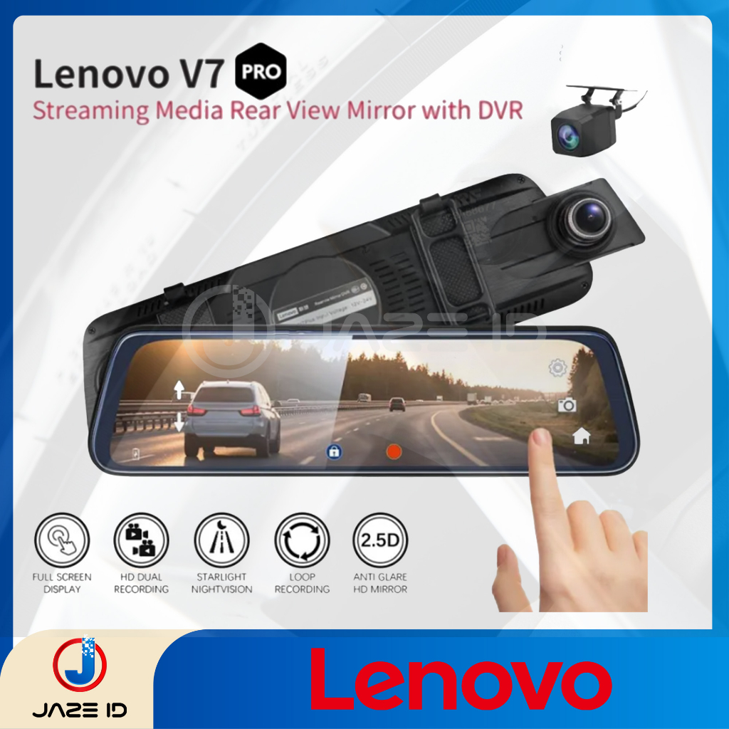 Lenovo V7 Plus Pro Dash Cam 3K Full HD Car DVR Mobil Kamera Spion