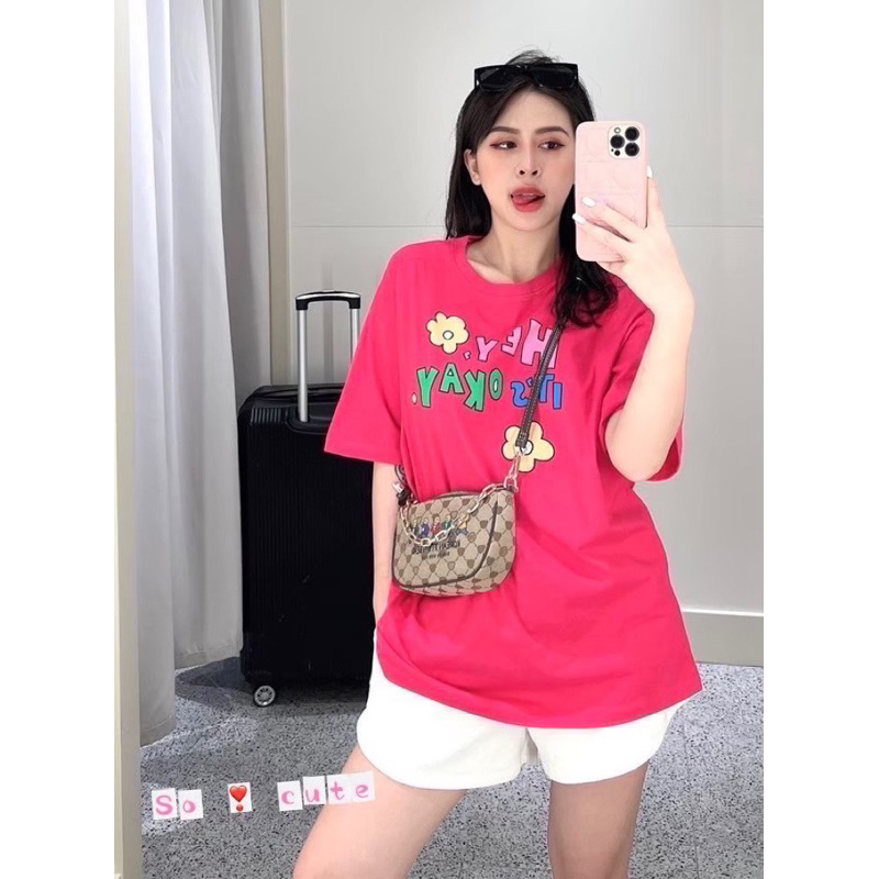 ATASAN OVERSIZE SO CUTE HEY IT'S OKAY KAOS OVERSIZE IMPORT BANGKOK (BJSC562)