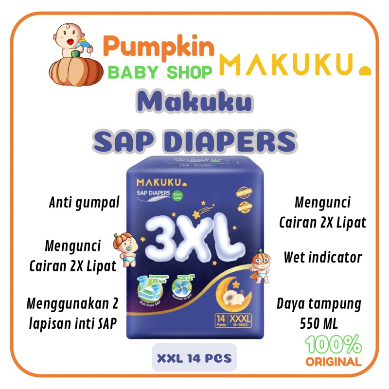 MAKUKU Grow Care XXXL / MAKUKU XXXL diapers