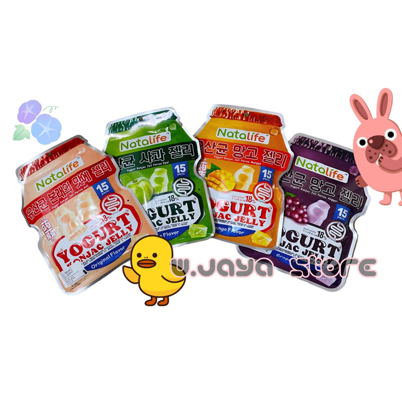 Natalife Yogurt Konjac Jeli Rasa Anggur/ Mangga/ Yakult/ Apel 15pc