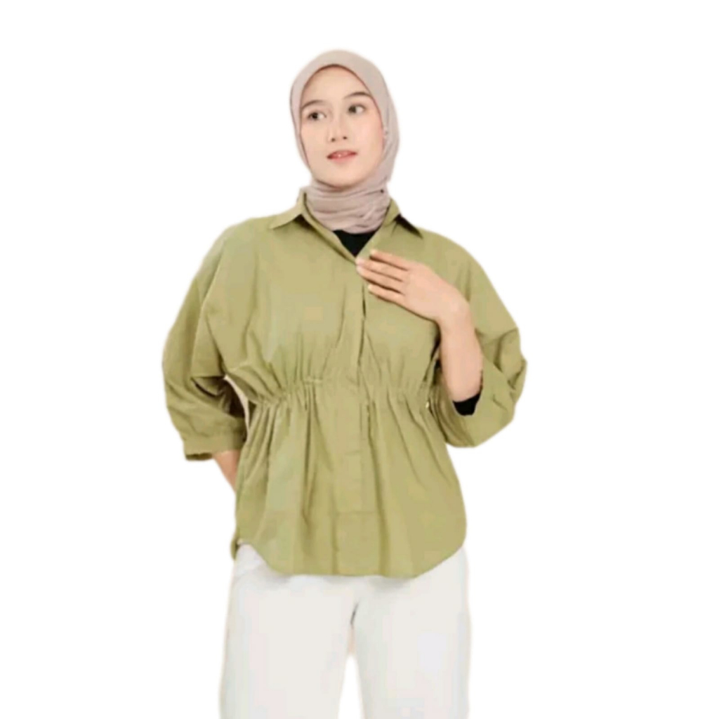 Kemeja remaja Polo linen // Atasan wanita model baru 2023 // Atasan bahan polo linen