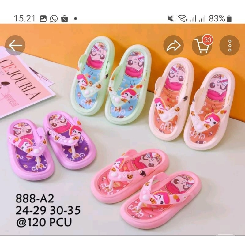 SANDAL JEPIT ANAK INPORT BOBA ALINA JELLY ORIGINAL
