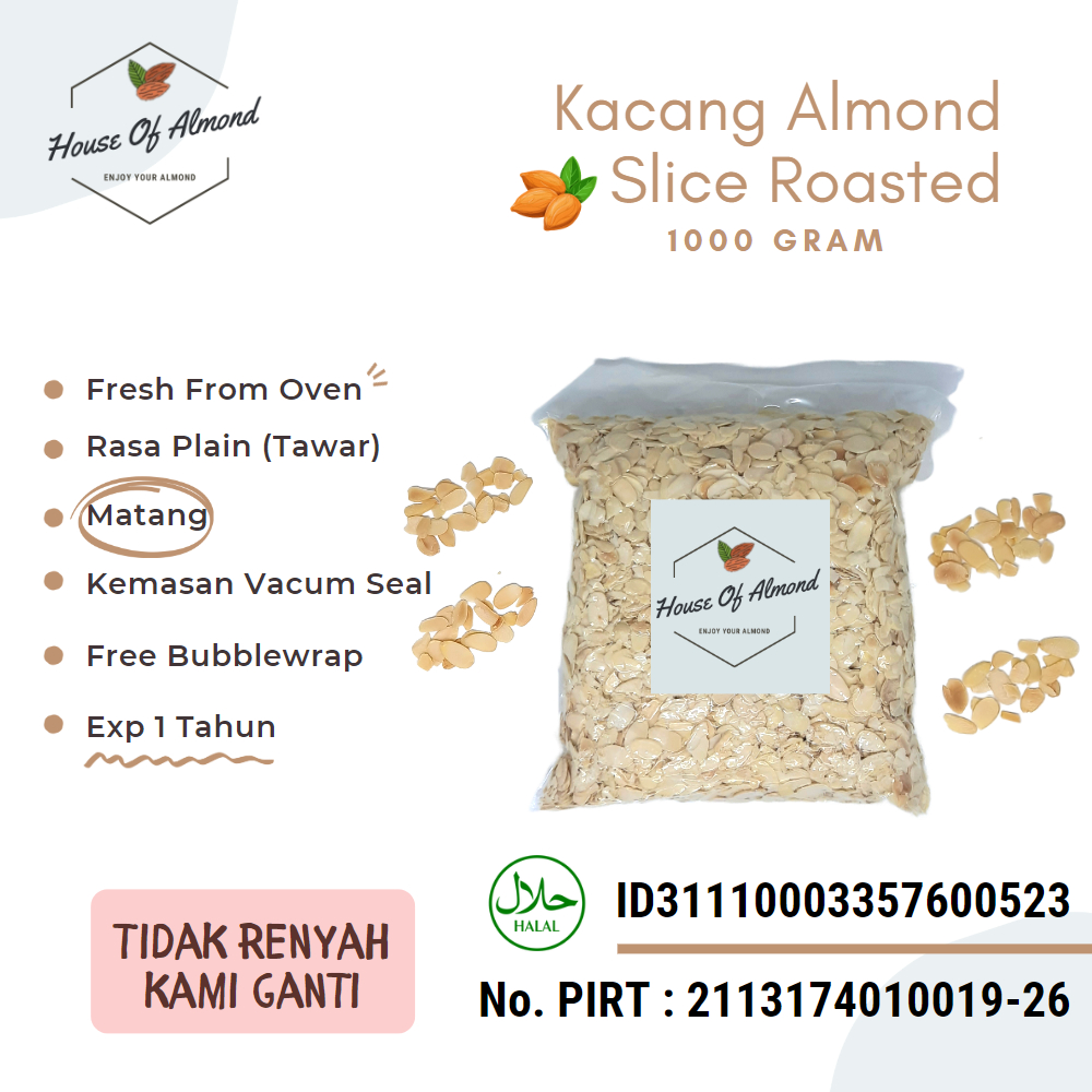

Kacang Almond Slice Panggang (roasted/oven) 1kg