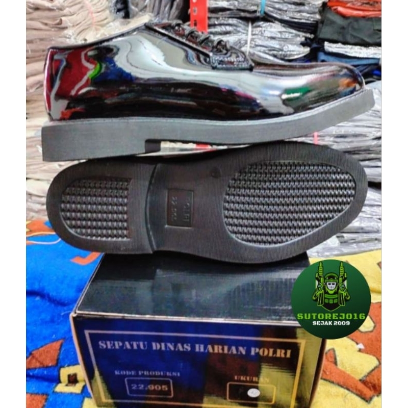 sepatu pdh polri bahan kulit kilap jatah tahun 2022