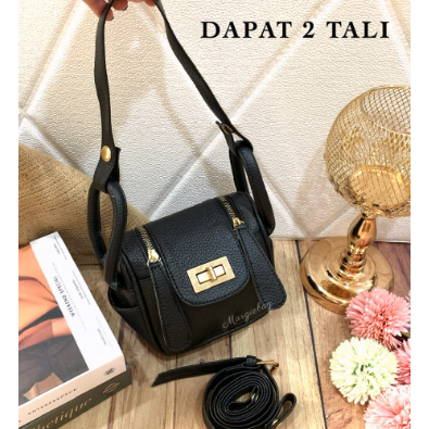 Tas Wanita selempang kulit jeruk  Black