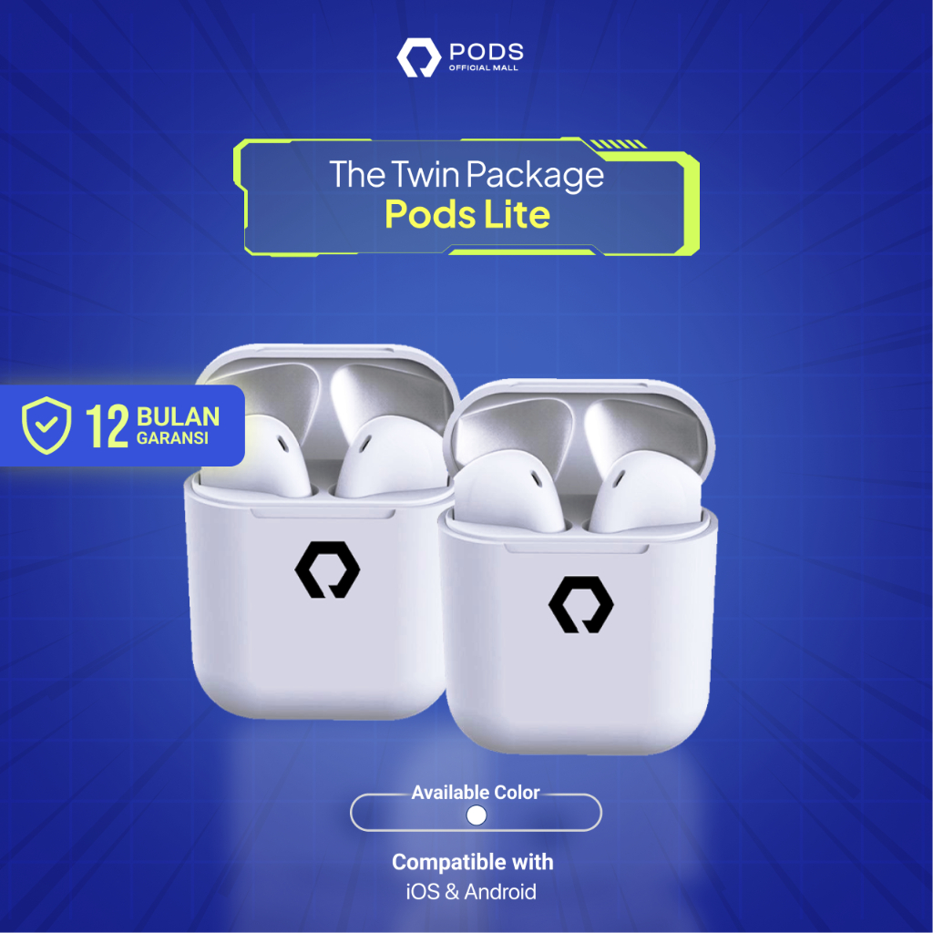 [TWIN SERIES] Clout Pods Lite 2023 TWS Bluetooth Wireless by Pods Indonesia