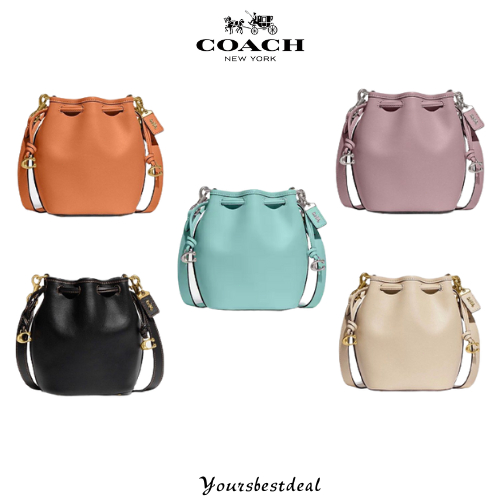 New Coach 🇺🇸 Original CJ835 Camila Bucket Bag Women Crossbody Drawstring Handbag with Full Set of Coach Package