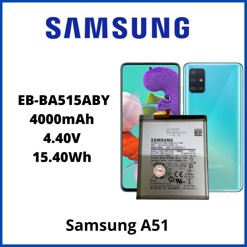 (NC) Baterai  Batre Battery Original Samsung A51 2019 EB-BA515ABY SM-A515F